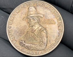 1920-D Pilgrim Tercentenary Silver Half Dollar 1620-1920 300th Anniversary